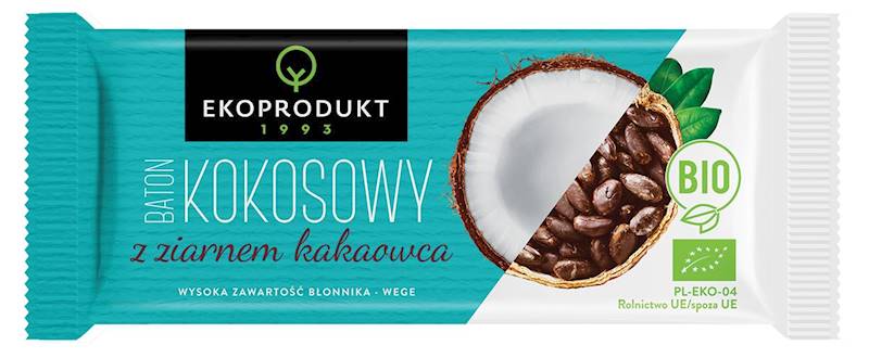 BIO Baton kokosowy z ziarnem kakaowca 30g