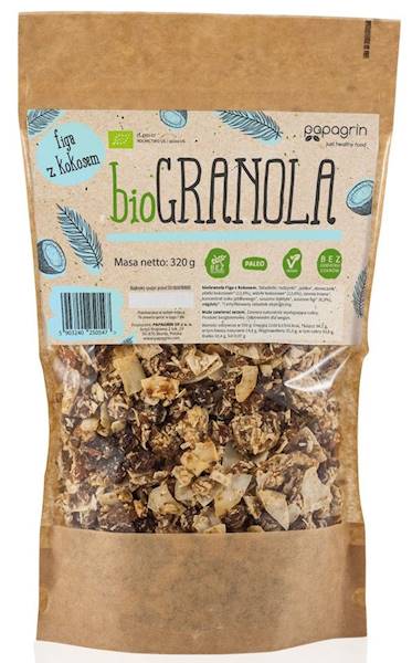 BIO Bezglutenowa granola figa z kokosem 320g
