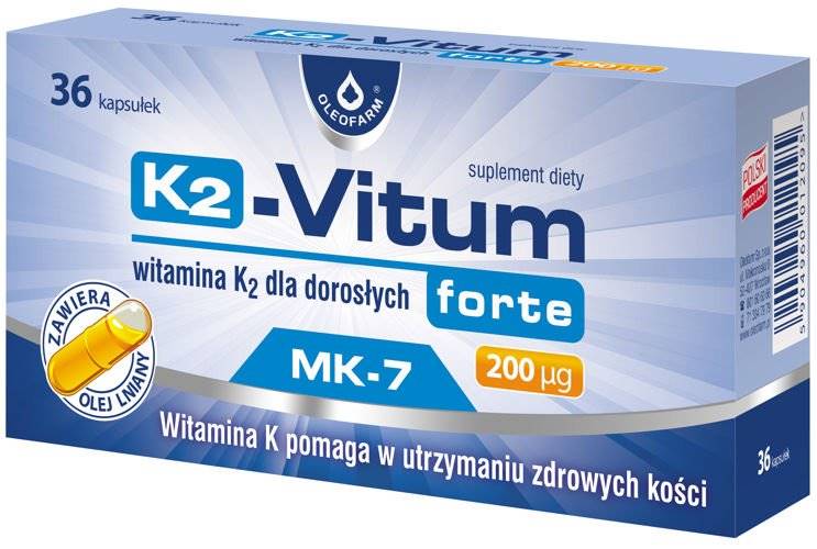 K2-Vitum forte 200ug 36 kapsułek Oleofarm