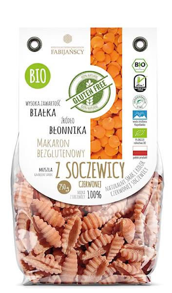 BIO Makaron z soczewicy czerwonej muszla 250g Fab.