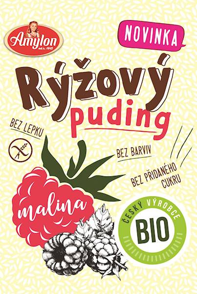 BIO Bezglutenowy Budyń ryżowy malinowy 40g Amylon
