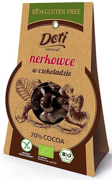 BIO Orzechy nerkowca w czekoladzie b/glu 50g