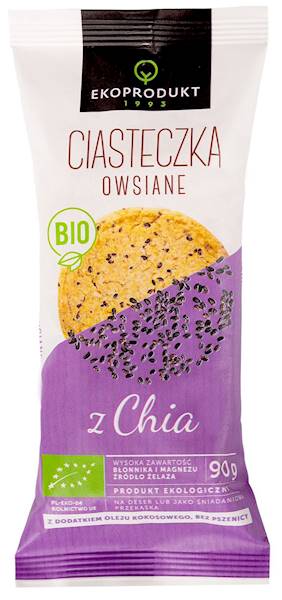 BIO Ciasteczka owsiane z chia 90g Ekoprodukt
