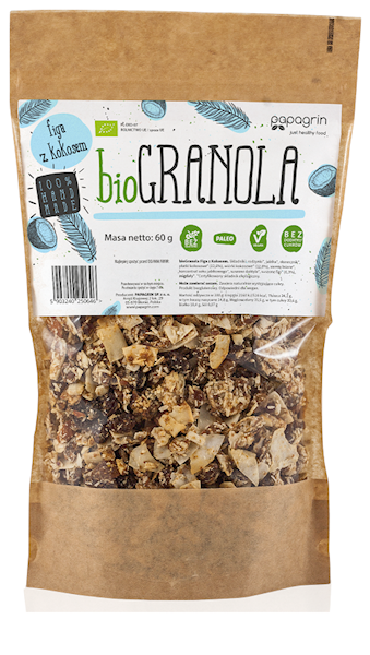 BIO Bezglutenowa granola figa z kokosem 60g