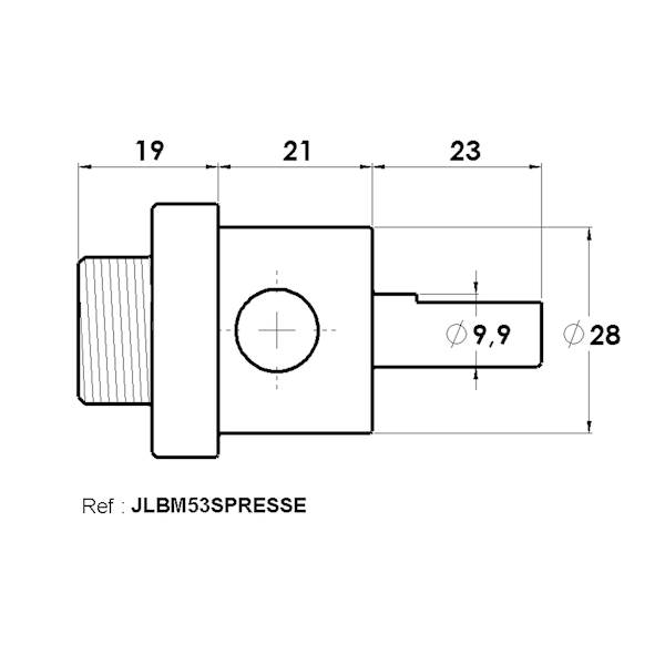 Adapter do prasy/wiertarki do kloszy Ø 2-100 mm, mocowanie Ø 10 mm, Boehm JLB M53 S PRESSE