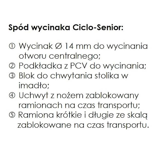Wycinak stolikowy Ciclo-Senior 