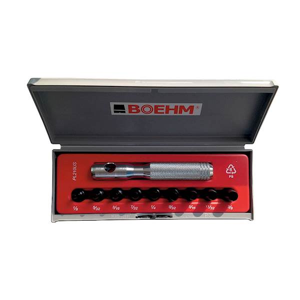 Kpl. wycinaków do uszczelek calowych Ø 1/8"-3/8" Boehm JLB 210 US