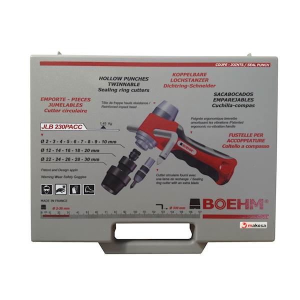 Zestaw wycinaków do uszczelek 2 - 30 mm z cyrklem Boehm JLB 230 PACC