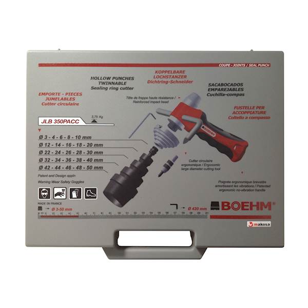 Wycinaki do uszczelek Ø 3-50 mm parzyste z cyrklem Boehm JLB 350 PACC