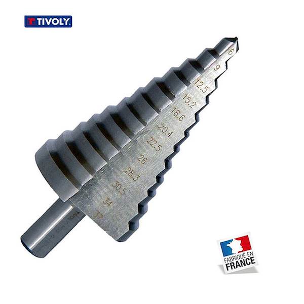 Wiertło stopniowe HSS Ø 6-37 mm skoki PG Tivoly 11448810637