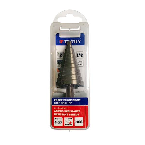 Wiertło stopniowe HSS Ø 6-37 mm skoki PG Tivoly 11448810637