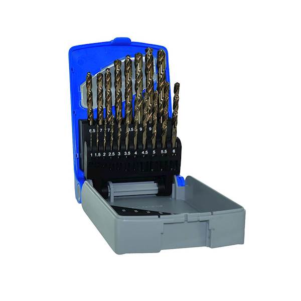 Kpl. 19 wierteł DIN338 HSS-E5 Ø 1-10 mm E TC new box  Tivoly 11455070015