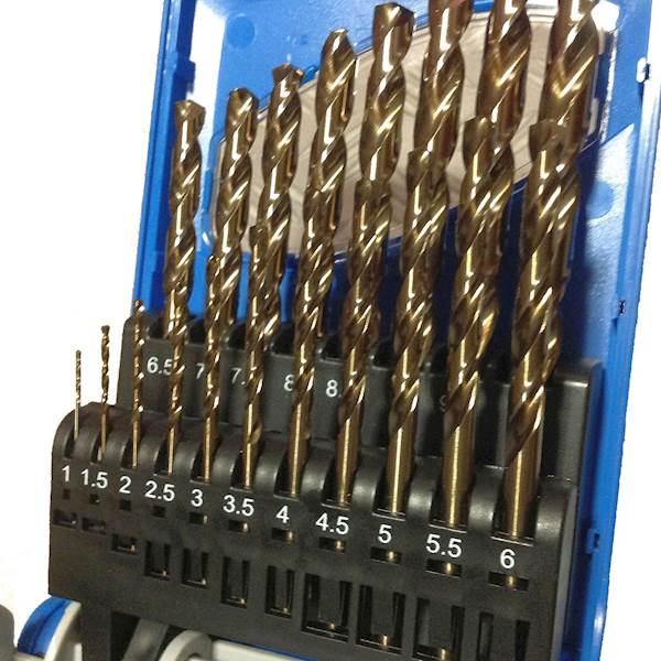 Kpl. 19 wierteł DIN338 HSS-E5 Ø 1-10 mm E TC new box  Tivoly 11455070015
