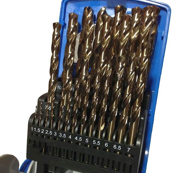 Kpl. 25 wierteł DIN338 HSS-E5 Ø 1-13 mm G TC new box Tivoly 11455070017