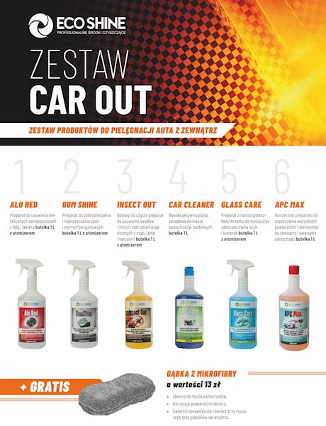 ECO SHINE - Box CAR OUT 6x1L + GRATIS