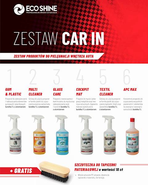 ECO SHINE - Box CAR IN 6x1L + GRATIS