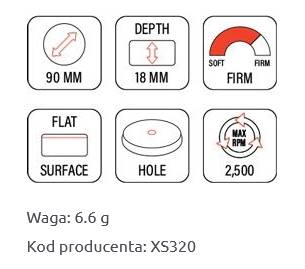 FLEXIPADS Gąbka polerska na rzep 90mm X-SLIM ORAN.