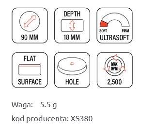 FLEXIPADS Gąbka polerska na rzep 90mm X-SLIM CREAM