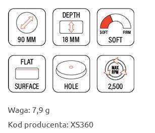 FLEXIPADS Gąbka polerska na rzep 90mm X-SLIM BLACK