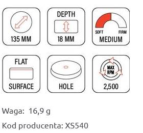 FLEXIPADS Gąbka polerska na rzep 135mm X-SLIM YELL