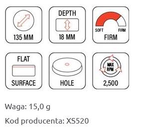 FLEXIPADS Gąbka polerska na rzep 135mm X-SLIM ORAN