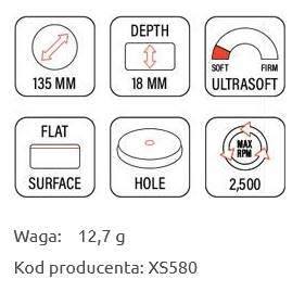 FLEXIPADS Gąbka polerska na rzep 135mm X-SLIM CREA