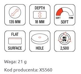 FLEXIPADS Gąbka polerska na rzep 135mm X-SLIM BLAC