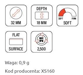 FLEXIPADS Gąbka polerska na rzep 40mm X-SLIM BLACK