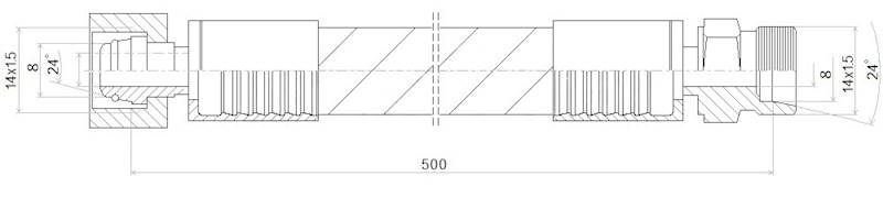 PRZEWÓD WĄŻ HYDRAULICZNY DN6 14/14 DKOL-CEL AB500 400bar