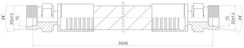 PRZEWÓD WĄŻ HYDRAULICZNY DN12 22/22 CEL-CEL BB7600 275bar