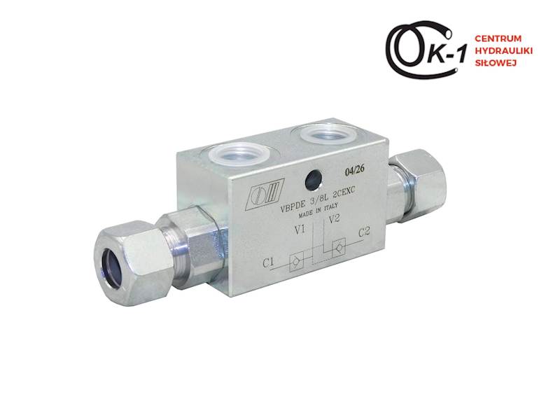 Zawór zwrotny blokujący VBPDE 3/8L 2CEXC do montażu na rurze 12mm