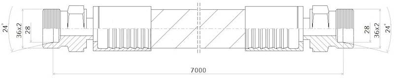 PRZEWÓD WĄŻ HYDRAULICZNY DN25 36/36 CEL-CEL BB7000 165bar