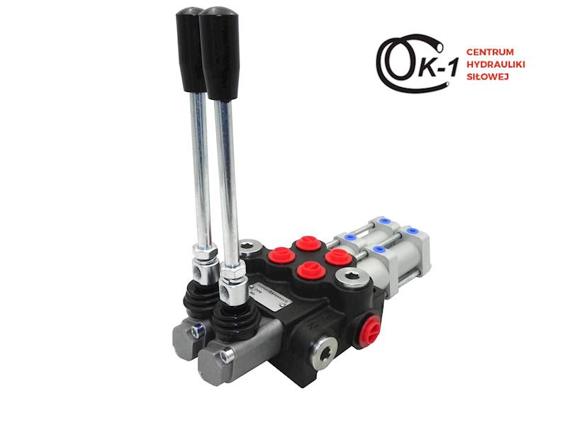 ROZDZIELACZ HYDRAULICZNY 2 SEKCYJNY 80L STEROWANY PNEUMATYCZNIE 2 SEKCJE