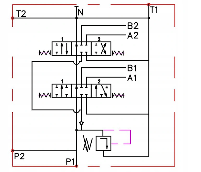 ROZDZIELACZ HYDRAULICZNY 2 SEKCJE 40L JOYSTICK NURNIK