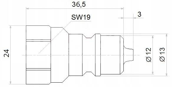 Szybkozłącze hydrauliczne PAV ISO A 3/8'' WTYK