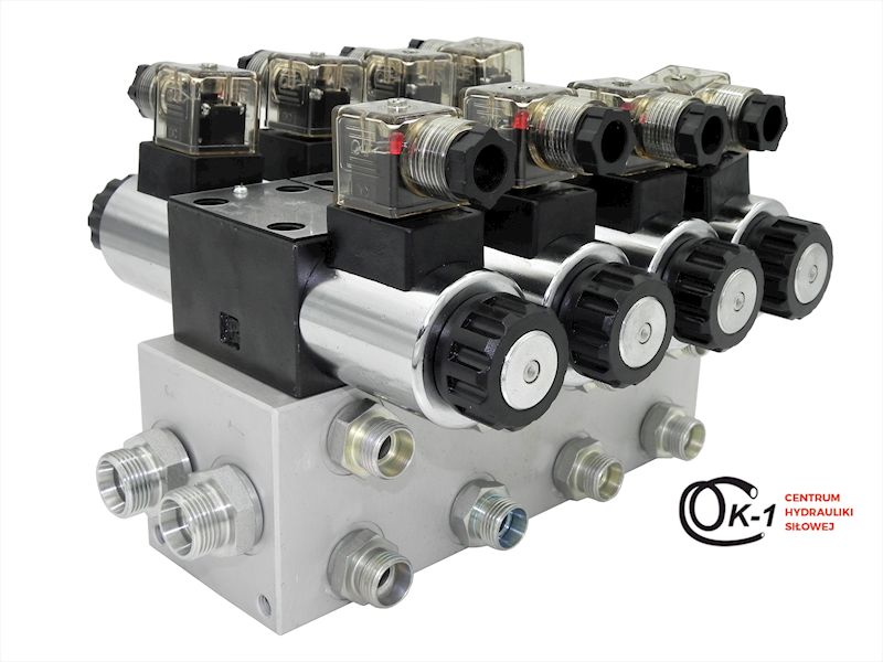 ROZDZIELACZ hydrauliczny CETOP 4 SEKCJE 60L elektryczny 24V