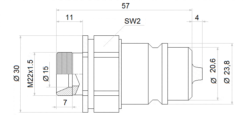 SZYBKOZŁĄCZE HYDRAULICZNE PAV ISO-A 1/2 EURO WTYK M22-1.5