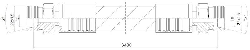 PRZEWÓD WĄŻ HYDRAULICZNY DN12 22/22 CEL-CEL BB3400 275bar