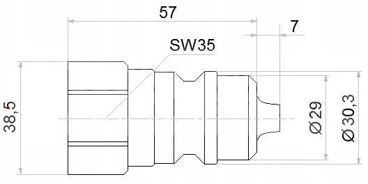Szybkozłącze hydrauliczne PAV ISO A 3/4'' WTYK