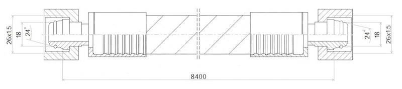 PRZEWÓD WĄŻ HYDRAULICZNY DN16 26/26 DKOL-DKOL AA8400 250bar