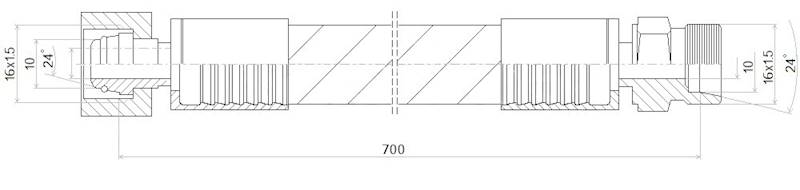 PRZEWÓD WĄŻ HYDRAULICZNY DN8 16/16 DKOL-CEL AB700 350bar