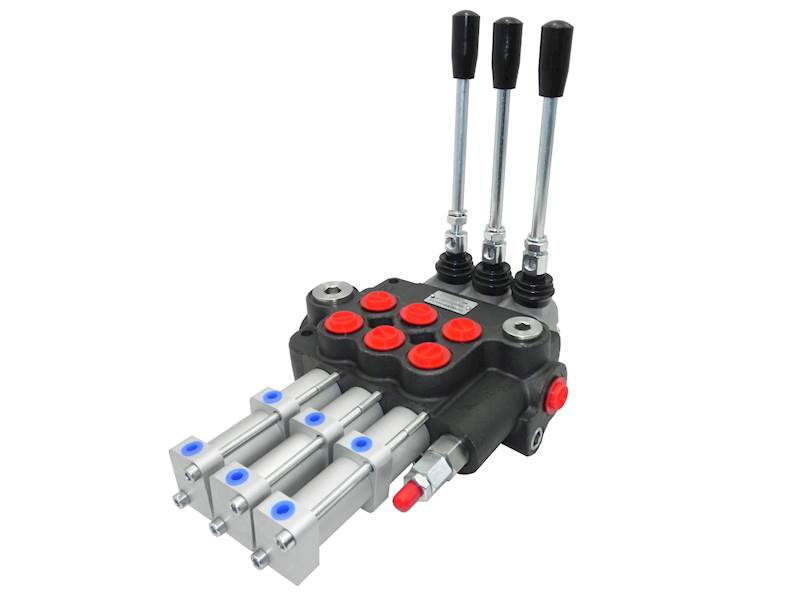 ROZDZIELACZ HYDRAULICZNY 3 SEKCYJNY 80L STEROWANY PNEUMATYCZNIE 3 SEKCJE