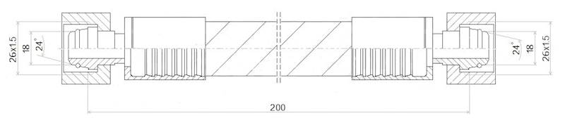 PRZEWÓD WĄŻ HYDRAULICZNY DN16 26/26 DKOL-DKOL AA200 250bar