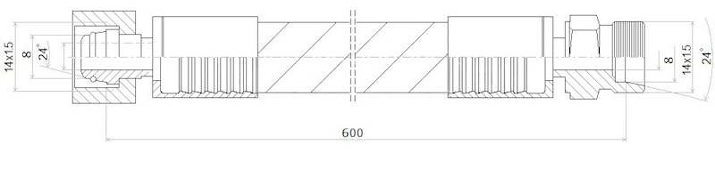 PRZEWÓD WĄŻ HYDRAULICZNY DN6 14/14 DKOL-CEL AB600 400bar