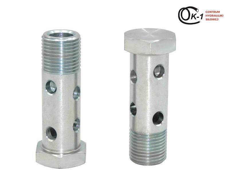 ŚRUBA HYDRAULICZNA PODWÓJNA 22x1,5 OCZKOWA