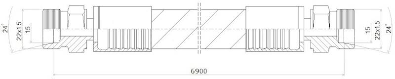 PRZEWÓD WĄŻ HYDRAULICZNY DN12 22/22 CEL-CEL BB6900 275bar
