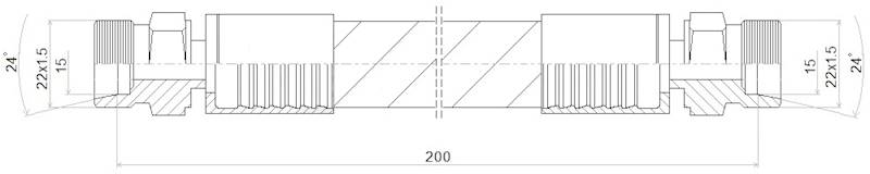 PRZEWÓD WĄŻ HYDRAULICZNY DN12 22/22 CEL-CEL BB200 275bar