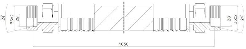PRZEWÓD WĄŻ HYDRAULICZNY DN25 36/36 CEL-CEL BB1650 165bar