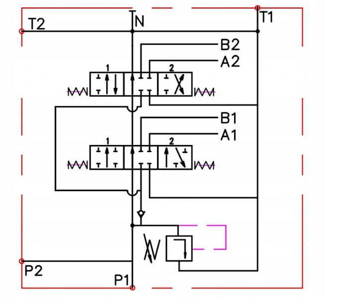 ROZDZIELACZ HYDRAULICZNY 2 SEKCJE 80L JOYSTICK NURNIK
