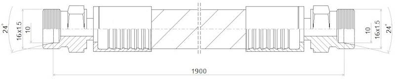 PRZEWÓD WĄŻ HYDRAULICZNY DN8 16/16 CEL-CEL BB1900 350bar
